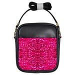 Hot Pink Glitter Girls Sling Bag