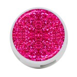 Hot Pink Glitter 4-Port USB Hub (One Side)