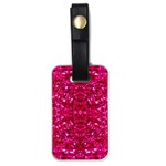 Hot Pink Glitter Luggage Tag (one side)