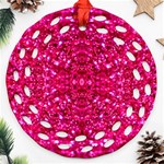 Hot Pink Glitter Ornament (Round Filigree)