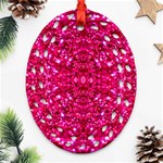 Hot Pink Glitter Ornament (Oval Filigree)