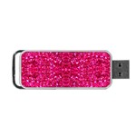 Hot Pink Glitter Portable USB Flash (One Side)