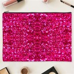 Hot Pink Glitter Cosmetic Bag (XXXL)