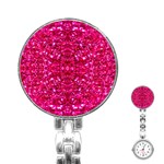 Hot Pink Glitter Stainless Steel Nurses Watch