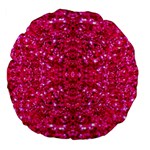 Hot Pink Glitter Large 18  Premium Flano Round Cushion 