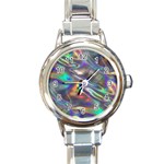 holographic Round Italian Charm Watch