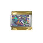 holographic Gold Trim Italian Charm (9mm)