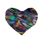 holographic Standard 16  Premium Flano Heart Shape Cushion 