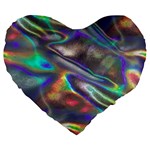 holographic Large 19  Premium Flano Heart Shape Cushion