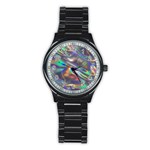 holographic Stainless Steel Round Watch