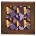 purple christmas trees Framed Tile