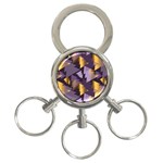 purple christmas trees 3-Ring Key Chain