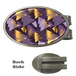 purple christmas trees Money Clip (Oval)