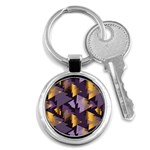 purple christmas trees Key Chain (Round)