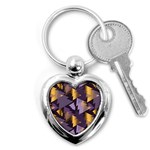 purple christmas trees Key Chain (Heart)