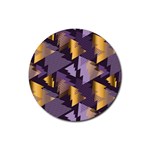 purple christmas trees Rubber Coaster (Round)