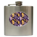 purple christmas trees Hip Flask (6 oz)