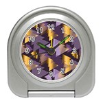 purple christmas trees Travel Alarm Clock