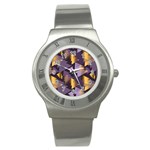 purple christmas trees Stainless Steel Watch