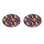 purple christmas trees Cufflinks (Oval)