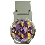 purple christmas trees Money Clip Watch