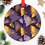 purple christmas trees Round Ornament (Two Sides)