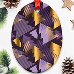 purple christmas trees Oval Ornament (Two Sides)