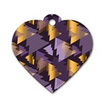 purple christmas trees Dog Tag Heart (Two Sides)