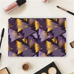 purple christmas trees Cosmetic Bag (Large)