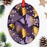 purple christmas trees Ornament (Oval Filigree)