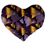 purple christmas trees Large 19  Premium Flano Heart Shape Cushion