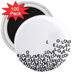 Love Love Love 3  Magnet (100 pack)