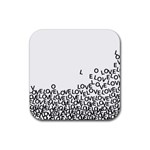 Love Love Love Rubber Coaster (Square)