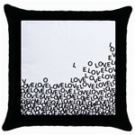 Love Love Love Throw Pillow Case (Black)