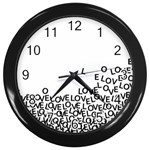 Love Love Love Wall Clock (Black)