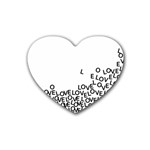 Love Love Love Rubber Heart Coaster (4 pack)