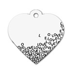 Love Love Love Dog Tag Heart (One Side)