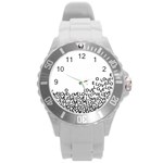 Love Love Love Round Plastic Sport Watch (L)