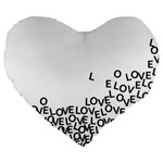 Love Love Love Large 19  Premium Heart Shape Cushion