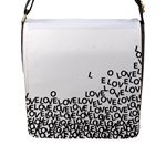 Love Love Love Flap Closure Messenger Bag (L)