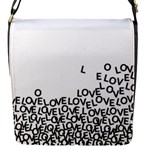 Love Love Love Flap Closure Messenger Bag (S)