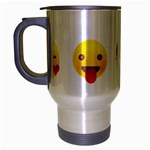 Valentine Emojis Travel Mug (Silver Gray)