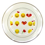 Valentine Emojis Porcelain Plate