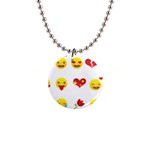 Valentine Emojis 1  Button Necklace