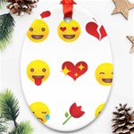 Valentine Emojis Oval Ornament (Two Sides)