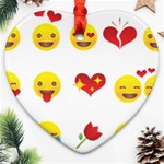 Valentine Emojis Heart Ornament (Two Sides)