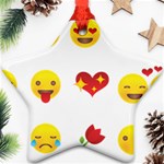 Valentine Emojis Star Ornament (Two Sides)