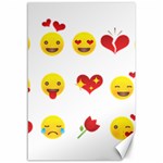 Valentine Emojis Canvas 12  x 18 