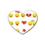 Valentine Emojis Rubber Coaster (Heart)