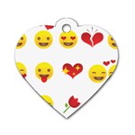 Valentine Emojis Dog Tag Heart (One Side)